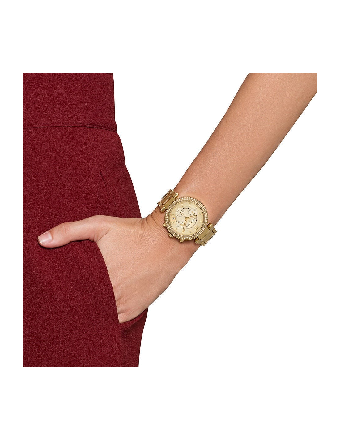 Montre Michael Kors MK5354 en Acier Doré et Cristaux Swarovski vue 4