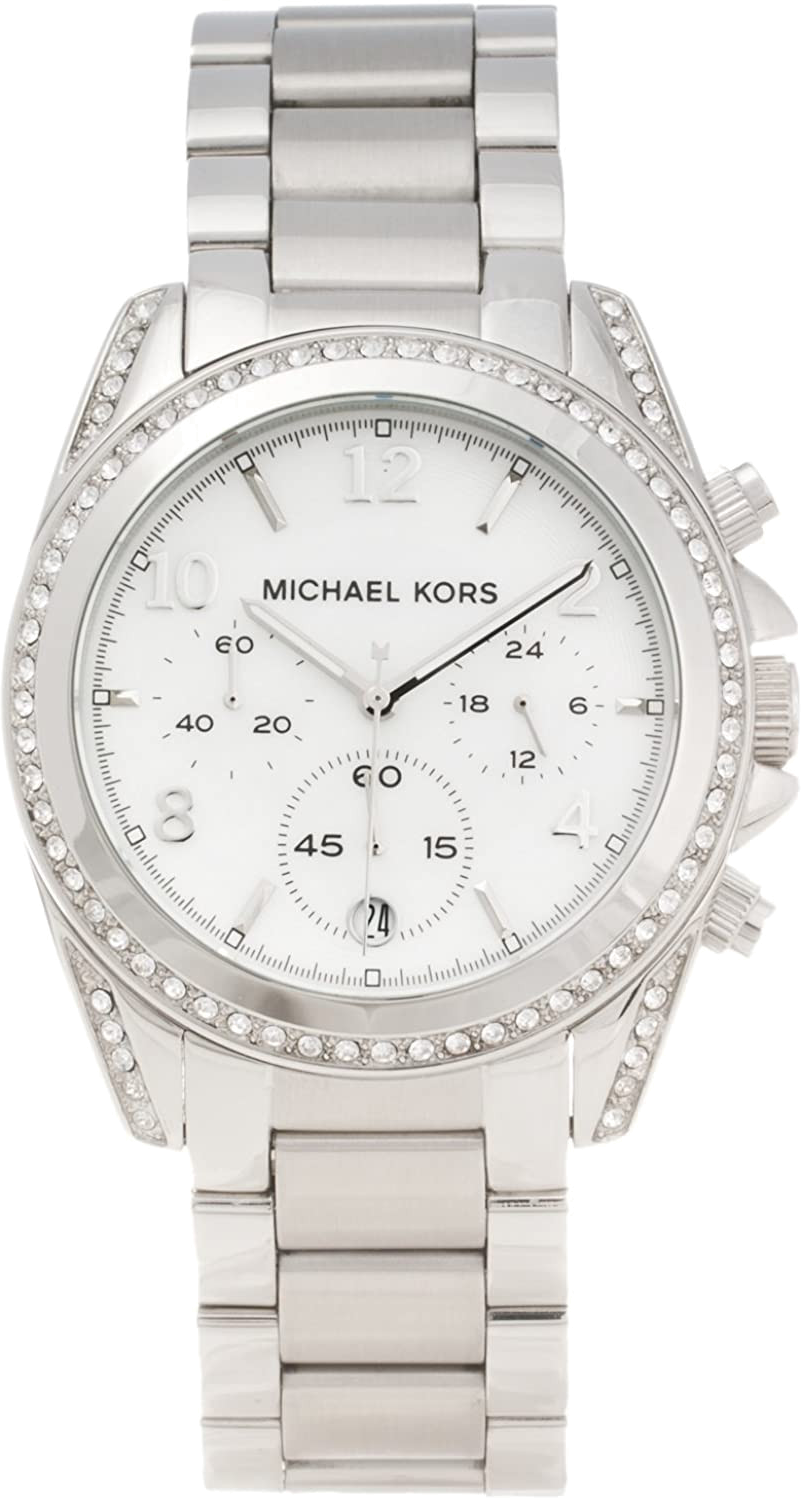Montre Michael Kors Blair MK5520 pour Femme, Cadran Blanc Strass et Bracelet Acier Argent