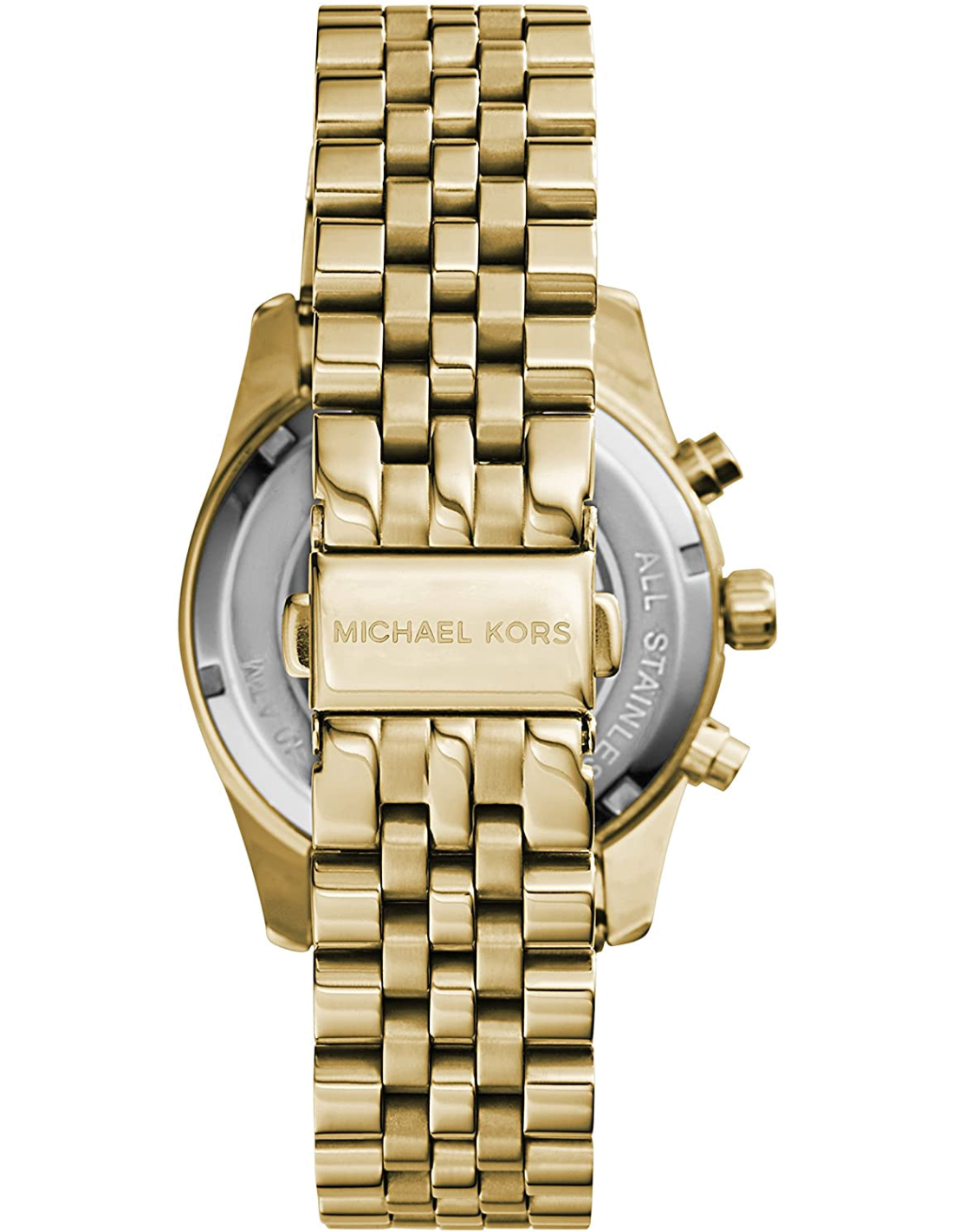 Montre Michael Kors MK5556 Chronographe en Acier Doré avec Lunette Cannelée vue 3