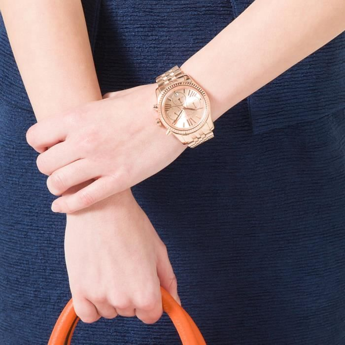 Montre Michael Kors MK5569 Lexington en Acier PVD Or Rose avec Chronographe vue 4
