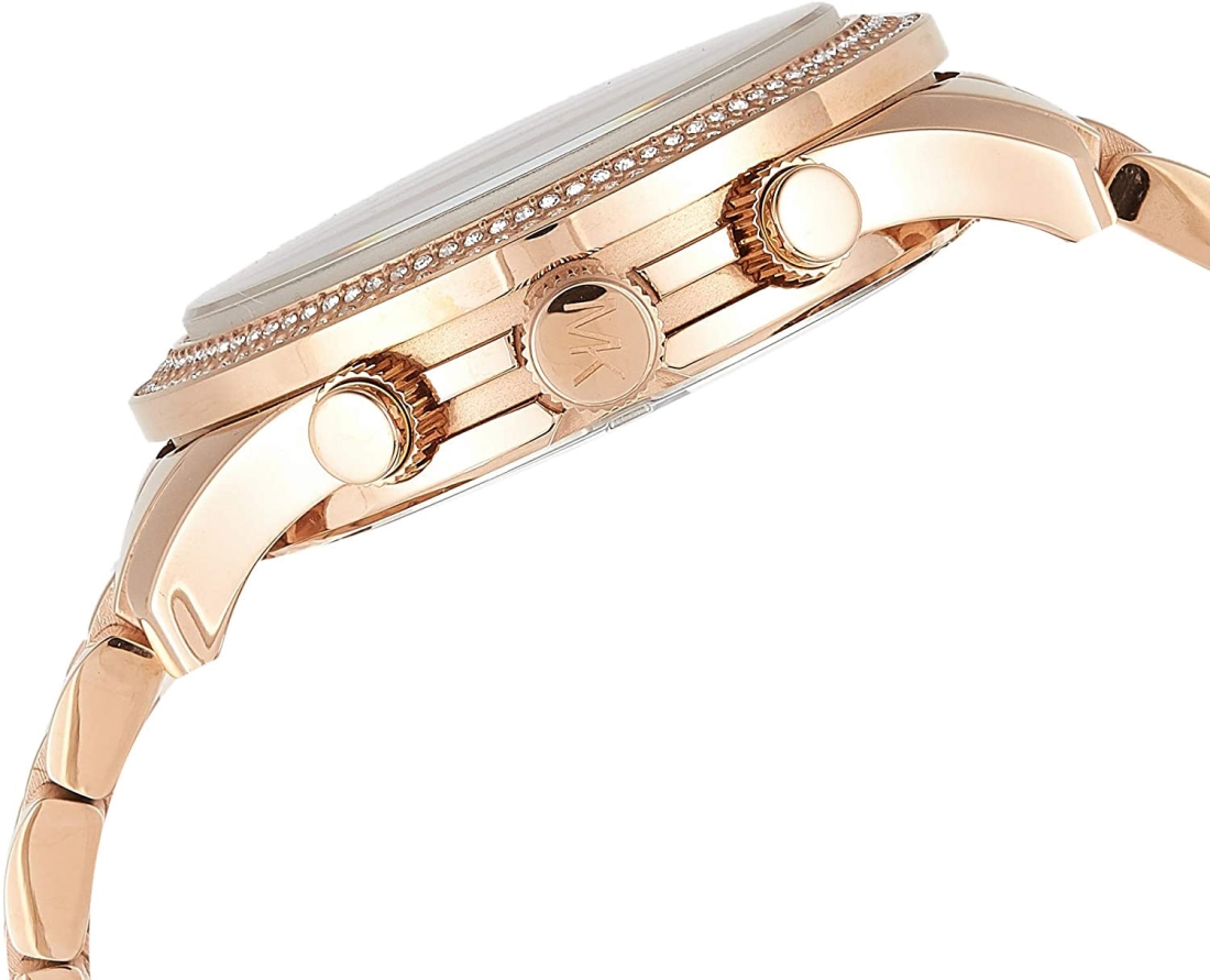 Montre Femme Michael Kors MK5576 Chronographe Acier Doré Rose Lunette Strass vue 2