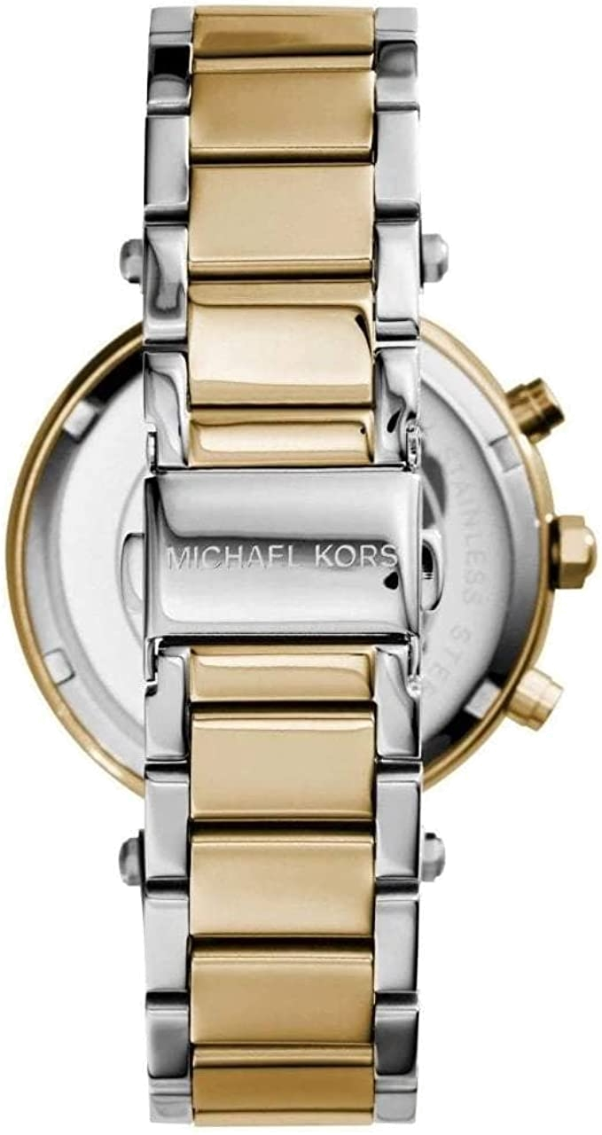Montre Femme Michael Kors Parker MK5626 Chronographe Acier Bicolore Or et Argent vue 4