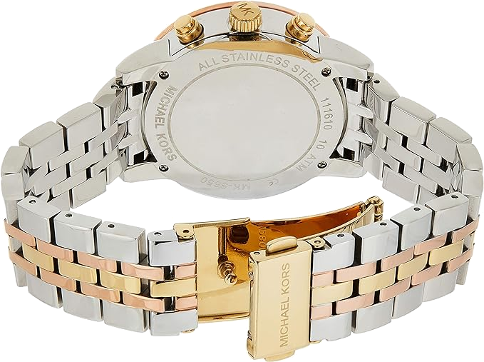 Montre Michael Kors MK5650 Ritz Femme - Chronographe Acier Bicolore Argent avec Cristaux vue 3