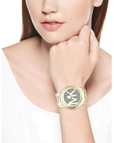 Montre Michael Kors Runway MK5706 Cadran avec logo MK incrusté de brillants vue 3