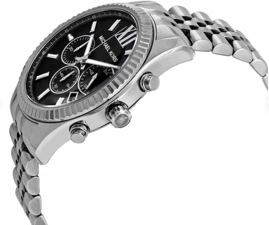 Montre Michael Kors MK5708 Chronographe Unisexe en Acier Doré et Cadran Noir vue 2