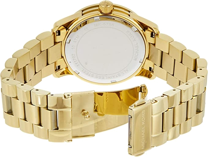 Montre Michael Kors MK5786 en acier inoxydable doré jaune vue 3