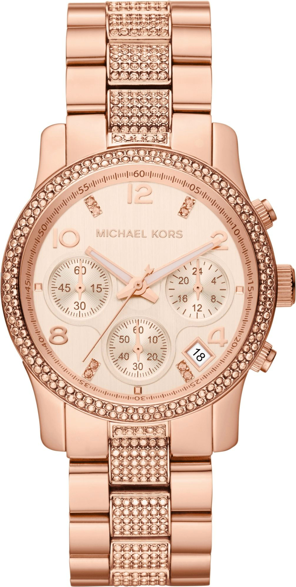 Montre Femme Michael Kors MK5827 Runway - Cadran et Bracelet Acier Or Rose avec Cristaux