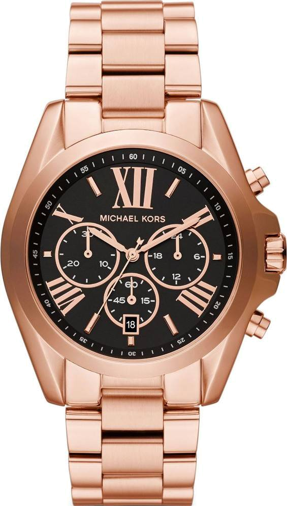 Montre Femme Michael Kors Bradshaw MK5854 - Chronographe Acier Or Rose Cadran Noir