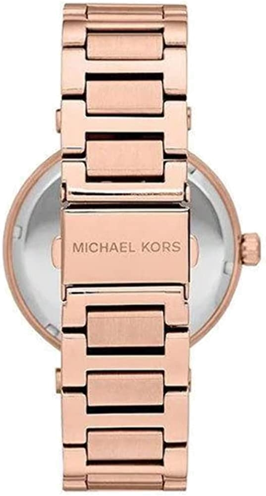 Montre Michael Kors Skylar MK5868 pour Femme, Cadran Or Rose Pavé de Cristaux, Bracelet Acier Doré Rose vue 3
