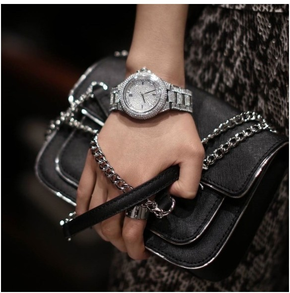 Montre Femme Michael Kors MK5869 Camille Cadran Argenté Pavé de Cristaux vue 4