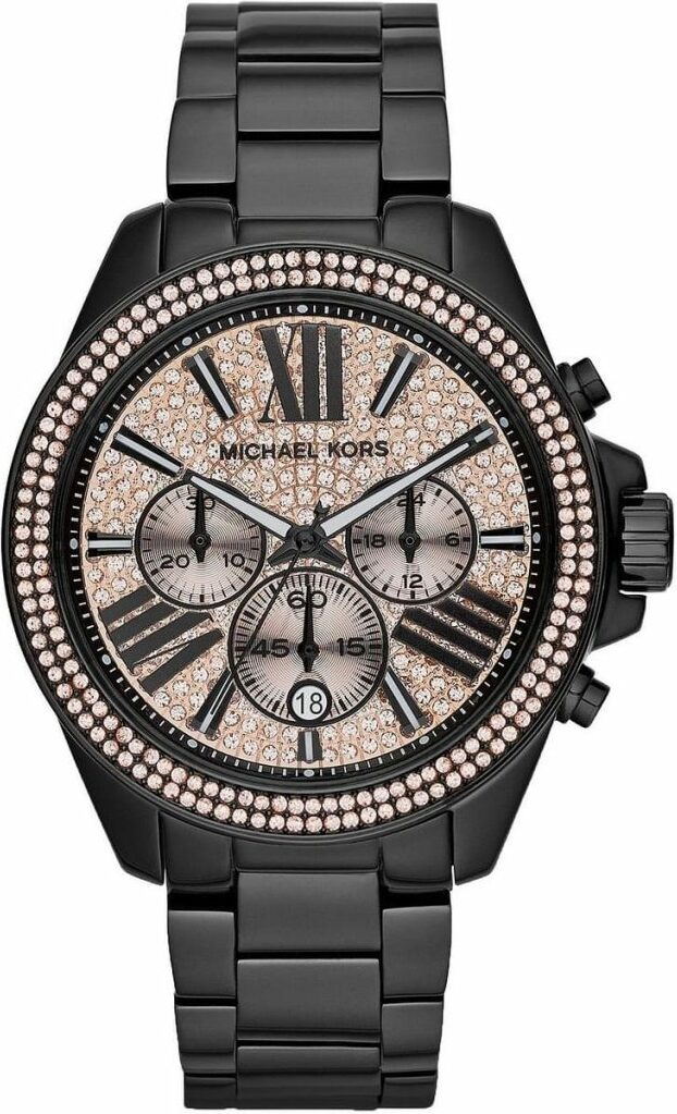 Montre Michael Kors MK5879 Cadran Rose Pailleté et Lunette Cristaux vue 2
