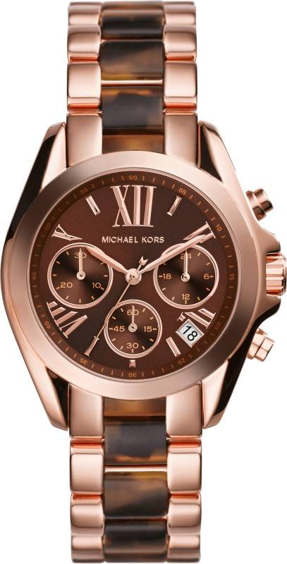 Montre Femme Michael Kors MK5944 - Boîtier Acier Doré Rose, Bracelet Acier/Acétate Écailles de Tortue