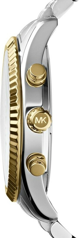 Montre Femme Michael Kors MK5955 Chronographe Bicolore Acier Inox Argent/Or vue 4