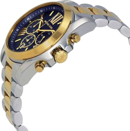 Montre Femme Michael Kors MK5976 Bradshaw - Cadran Bleu, Bracelet Acier Bi-ton Argent et Or vue 3