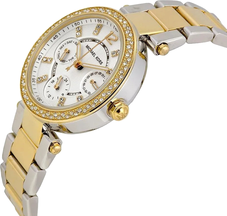 Montre Michael Kors MK6055 Chronographe Bi-ton Acier et Doré avec Cristaux vue 2