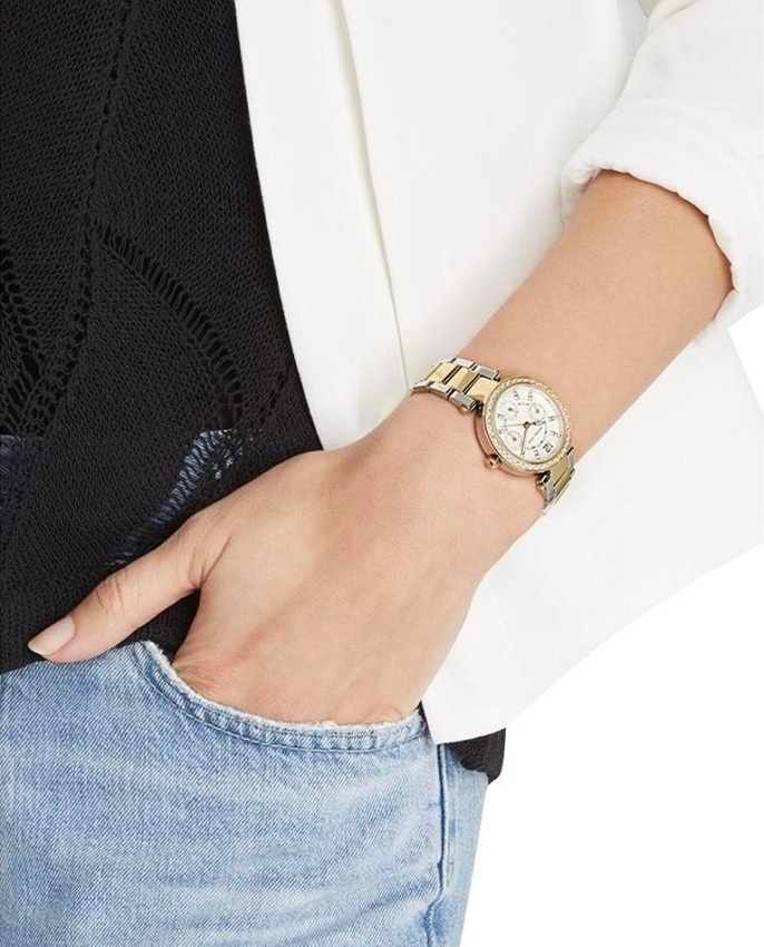 Montre Michael Kors MK6055 Chronographe Bi-ton Acier et Doré avec Cristaux vue 5