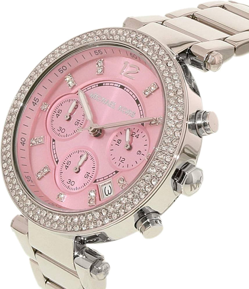 Montre Michael Kors Parker MK6105 chronomètre sport cadran rose vue 2