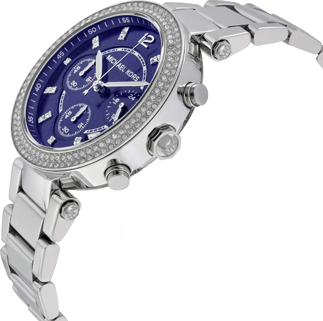 Montre Femme Michael Kors MK6117 Parker Chronographe Acier Cadran Bleu Cristaux vue 2