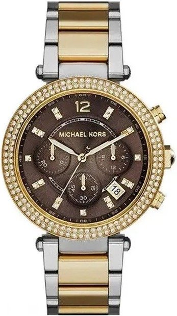 Montre Femme Michael Kors MK6118 Parker Chronomètre Acier Inoxydable Bi-ton Argent/Or