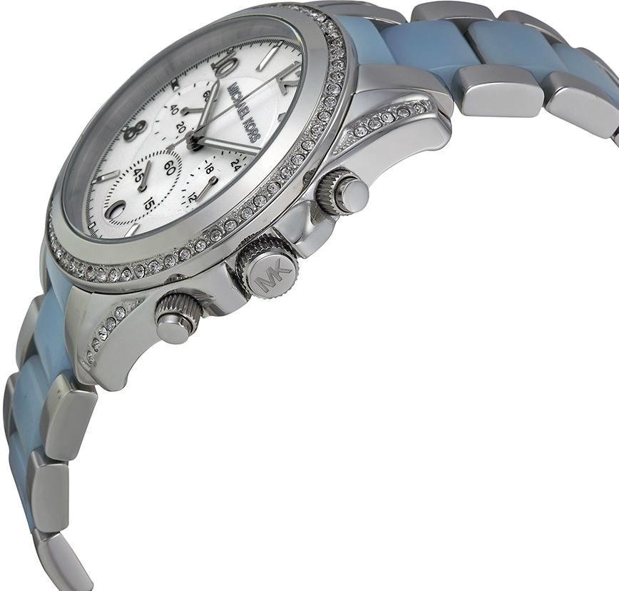 Montre Michael Kors Blair MK6137 pour Femme, Cadran Argent et Bracelet Bleu Acier vue 2