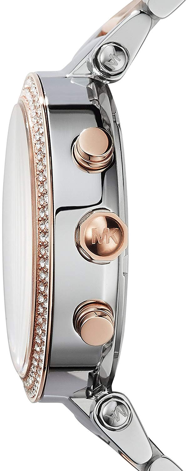 Montre Femme Michael Kors Parker MK6141 - Cadran Bleu, Bracelet Bicolore Acier Or Rose et Argent vue 2