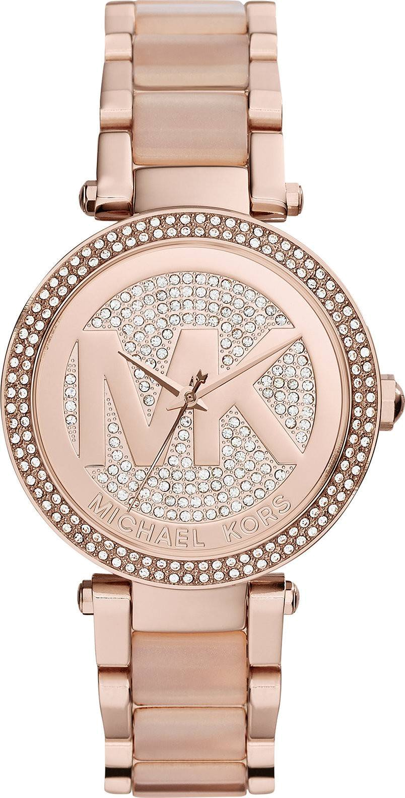 Montre Michael Kors MK6176 pour Femme, Boîtier et Cadran Or Rose avec Brillants