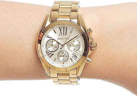 Montre Femme Michael Kors MK6267 Mini Bradshaw Acier Inoxydable Doré vue 3