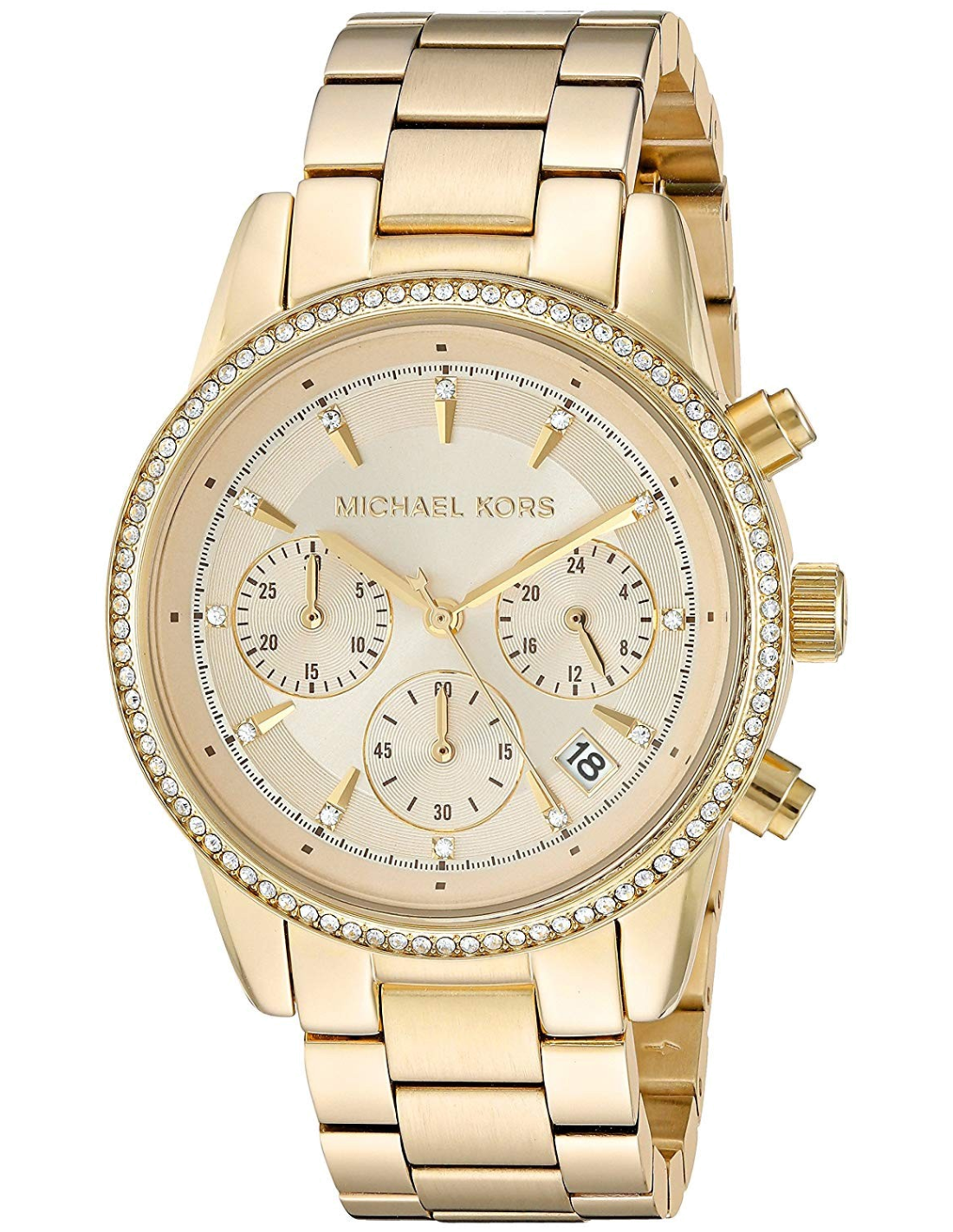 Montre Femme Michael Kors Ritz MK6356 en Acier Doré avec Cristaux
