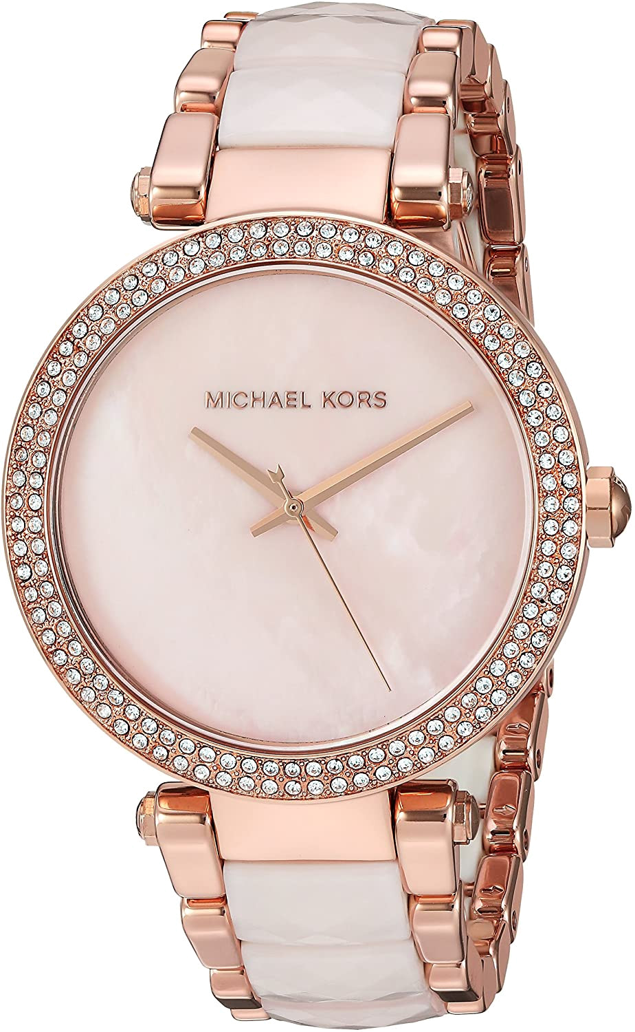 Montre Femme Michael Kors MK6402 Parker Acier Bicolore Or Rose Cadran Fuchsia