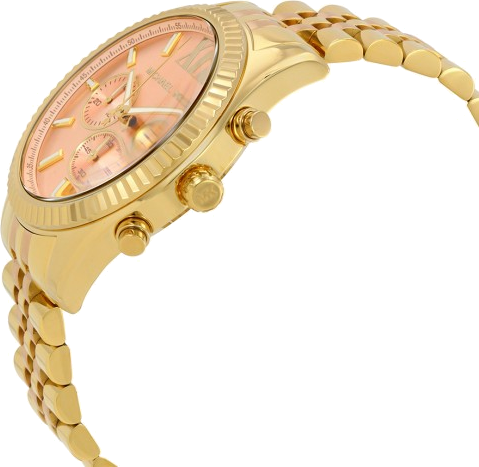 Montre Femme Michael Kors MK6473 Lexington Chronographe Acier Doré Rose vue 2