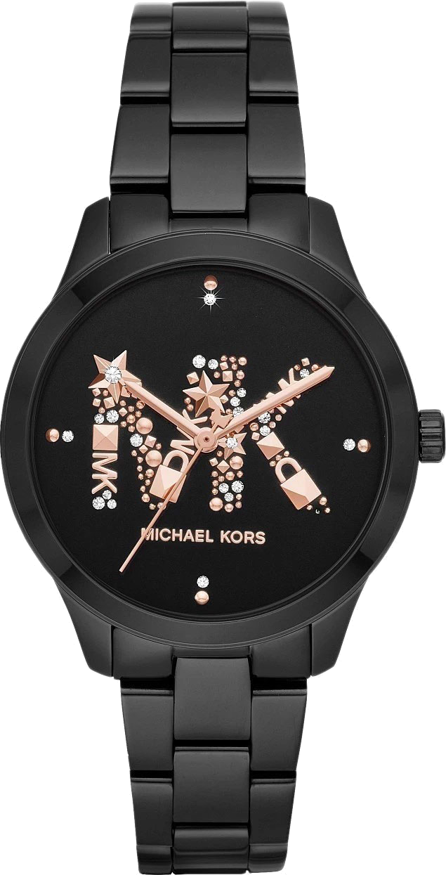 Montre Michael Kors Runway MK6683 pour femme, boîtier et bracelet acier noir