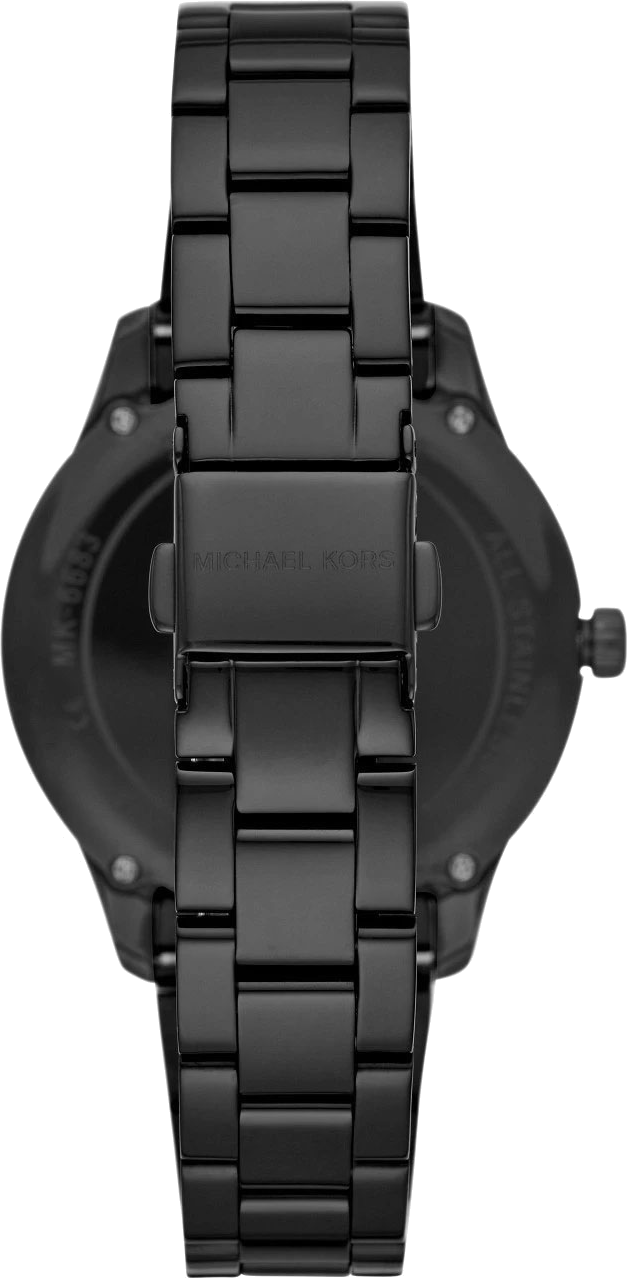 Montre Michael Kors Runway MK6683 pour femme, boîtier et bracelet acier noir vue 2