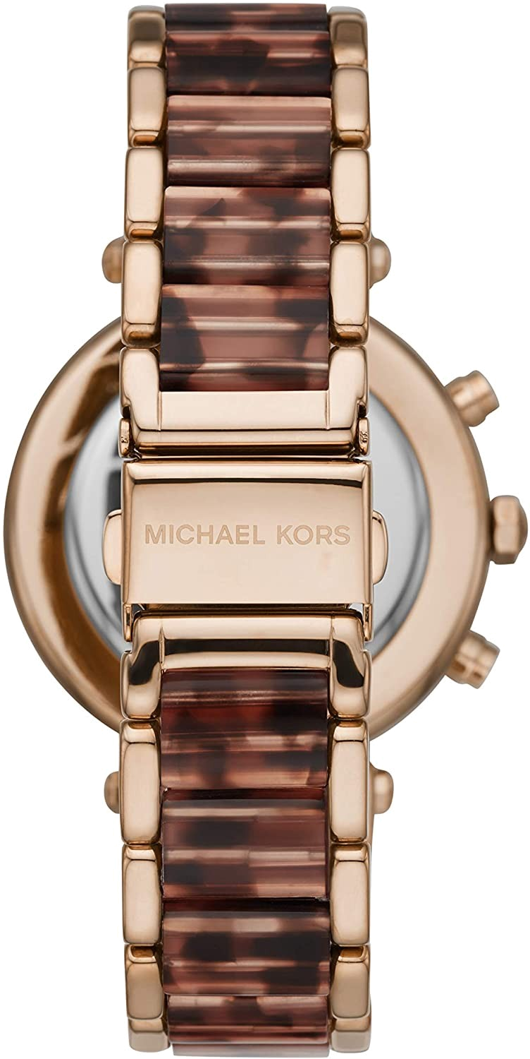 Montre Michael Kors Parker MK6832 pour Femme, Cadran Or Rose et Bracelet Marron vue 2