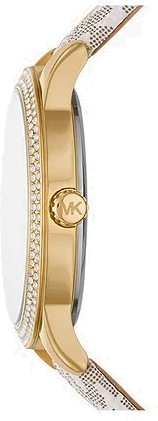 Montre multifonction Michael Kors MK6967 Tibby bracelet en cuir imprimé MK vue 3
