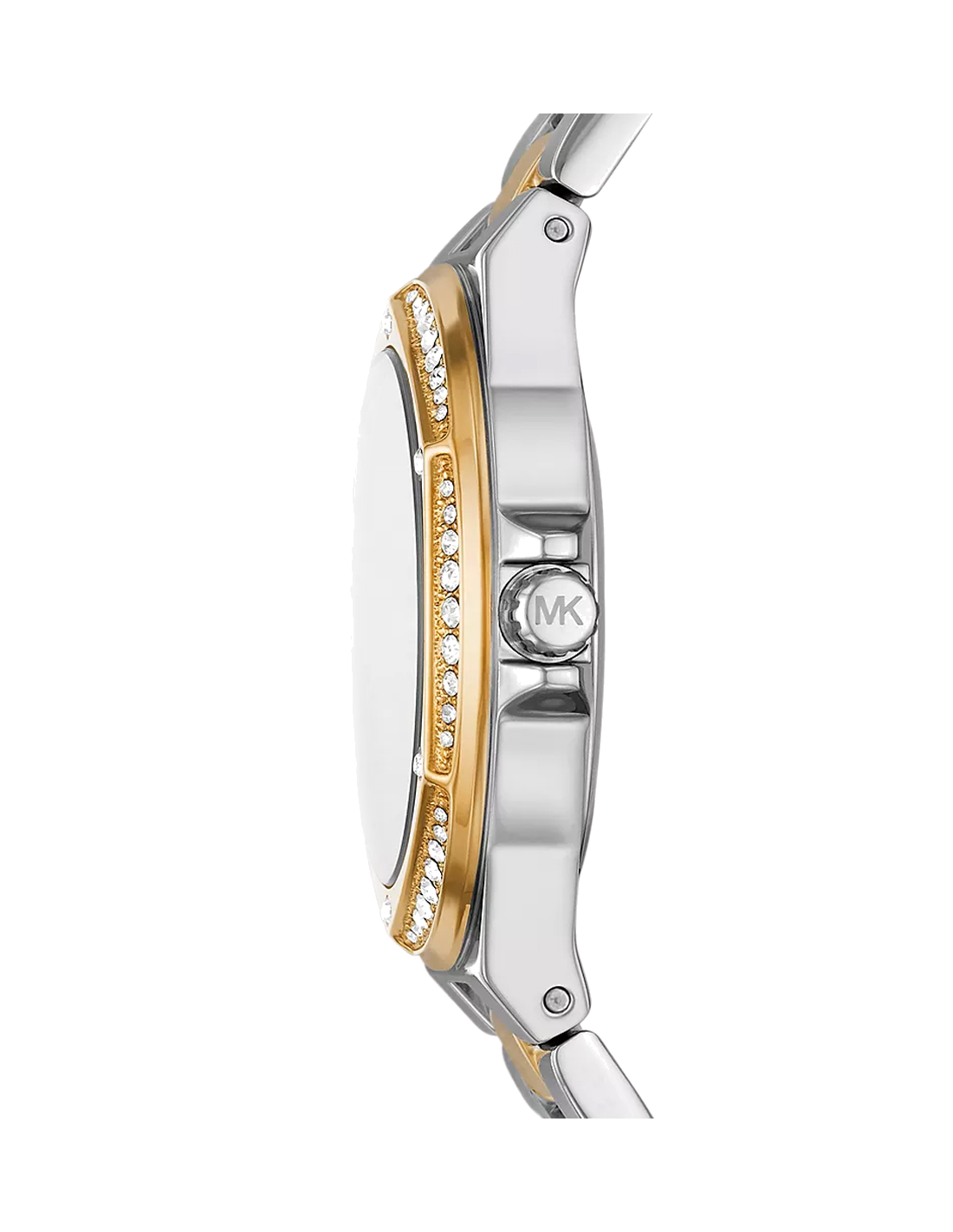 Montre femme Michael Kors Lennox MK6988 cadran doré bracelet en acier inoxydable bicolore vue 2