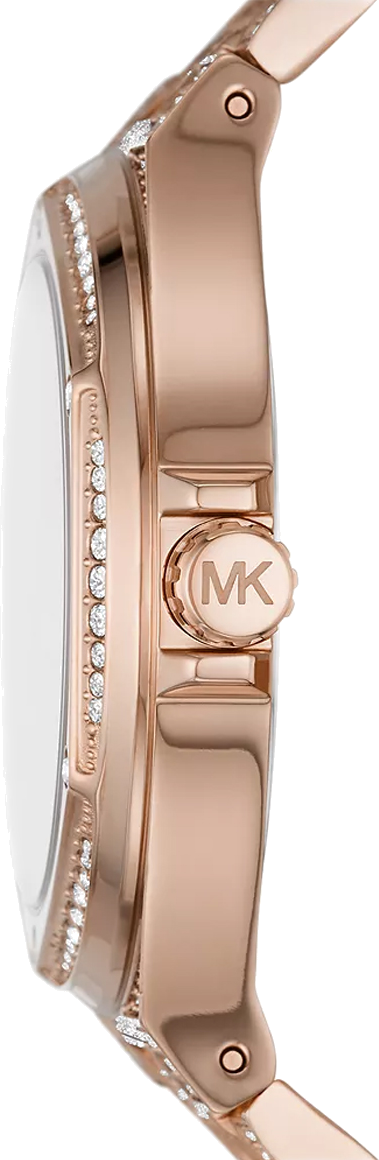 Montre Femme Michael Kors Lennox MK6992 Cadran Pavé Cristaux Bracelet Acier Or Rose vue 3