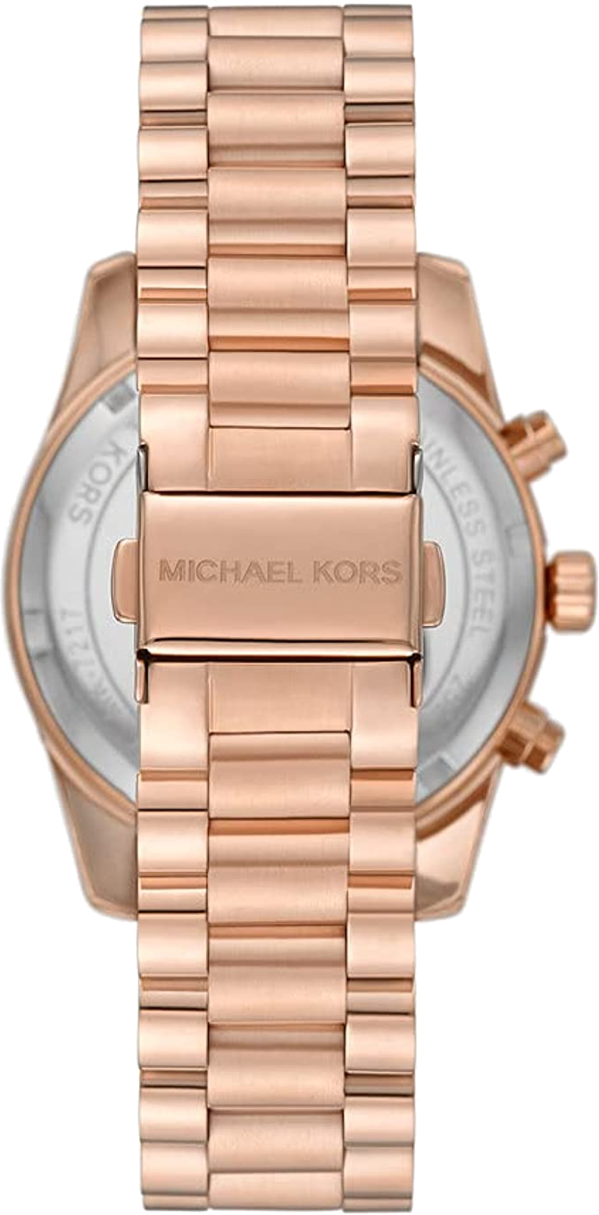 Montre Michael Kors Lexington MK7217 pour femme, cadran et bracelet acier or rose vue 3
