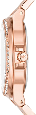 Montre Michael Kors MK7230 Femme - Cadran Or Rose Pavé Logo, Bracelet Acier Inoxydable Doré vue 3