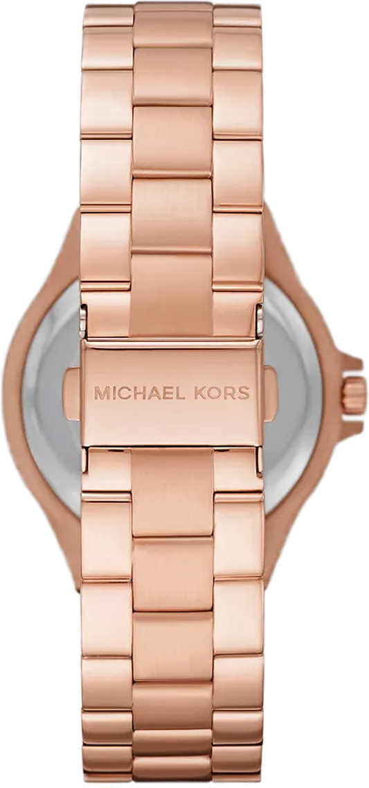 Montre Michael Kors Lennox MK7233 cadran noir bracelet acier inoxydable doré rose vue 2