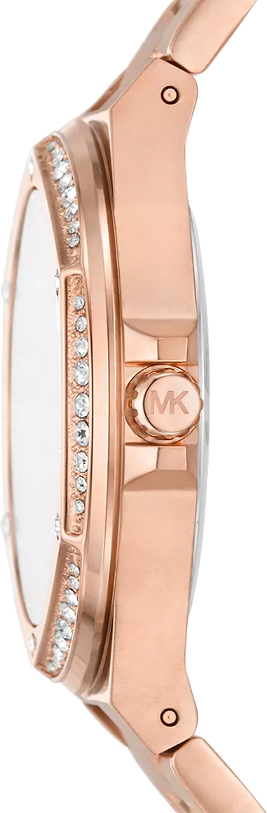 Montre Michael Kors Lennox MK7233 cadran noir bracelet acier inoxydable doré rose vue 3