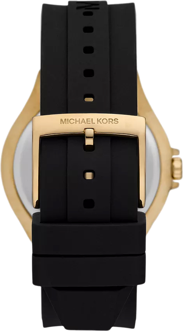 Montre Femme Michael Kors MK7247 - Cadran Transparent, Boîtier Or et Bracelet Silicone Noir vue 2