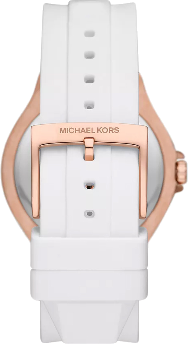 Montre Michael Kors MK7248 Lennox Silicone Blanc et Pavé Ton Or Rose vue 2
