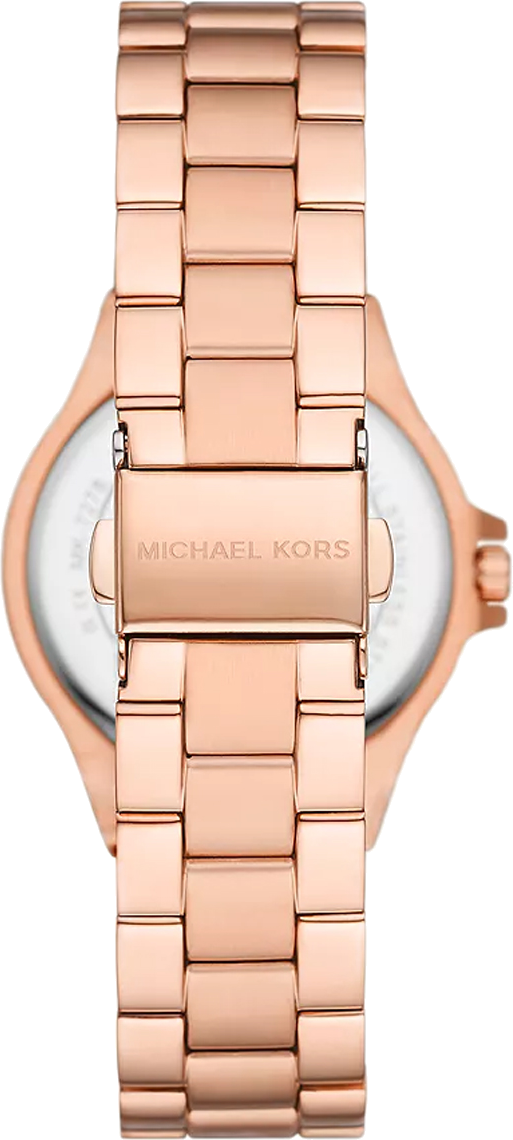 Montre Michael Kors Mini Lennox MK7279 Femme - Cadran Argent Pavé de Cristaux - Bracelet Acier Or Rose vue 2