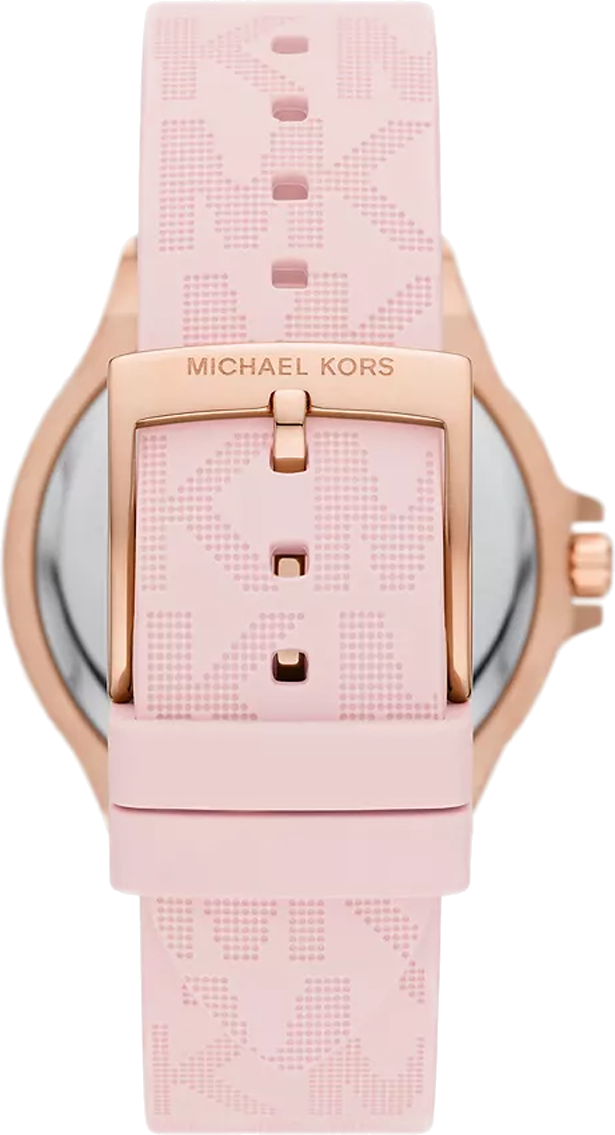 Montre Michael Kors MK7282 Lennox pour femme - Cadran or rose, bracelet silicone rose vue 2
