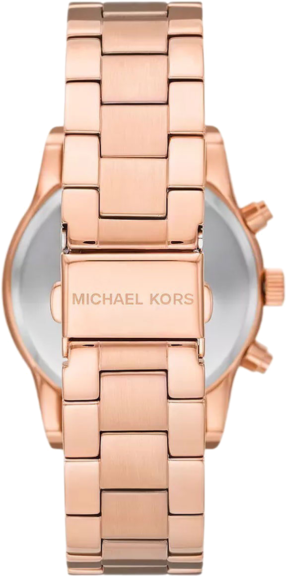 Montre-bracelet Michael Kors Ritz MK7302 pour femme, chronographe en acier or rose à cristaux vue 2