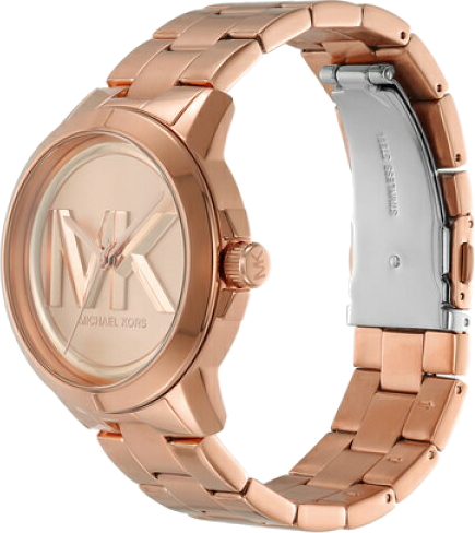 Montre Michael Kors MK7318 pour femme, cadran et bracelet acier plaqué or rose vue 3