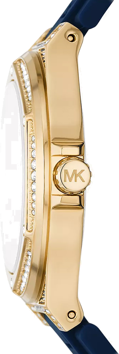 Montre Michael Kors MK7333 en Acier Doré et Bracelet Silicone Bleu vue 3