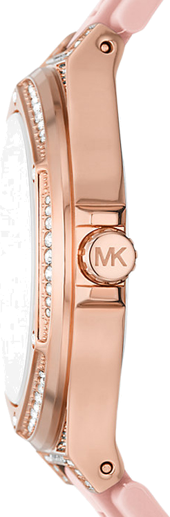 Montre Femme Michael Kors Lennox MK7334 Cadran et Boîtier Or Rose, Bracelet Silicone Rose vue 2