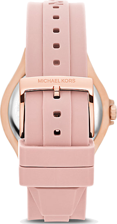 Montre Femme Michael Kors Lennox MK7334 Cadran et Boîtier Or Rose, Bracelet Silicone Rose vue 3