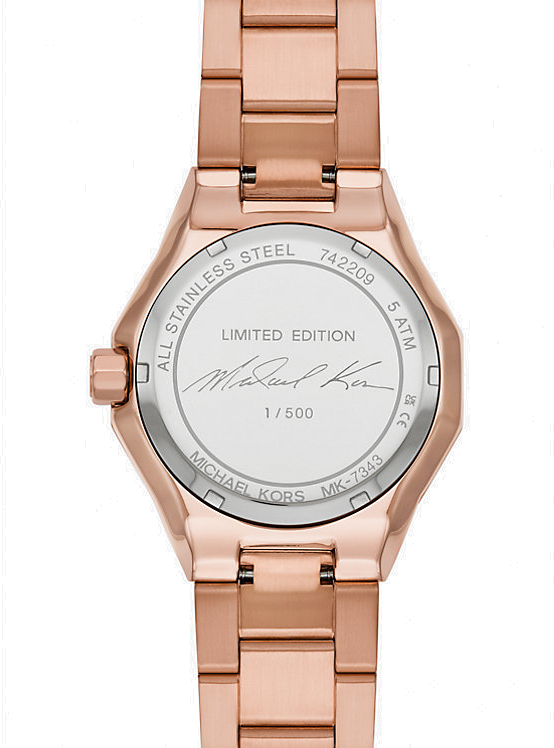 Montre Femme Michael Kors Raquel MK7343 en Acier Doré Rose à Cadran Pavé - Edition Limitée vue 4